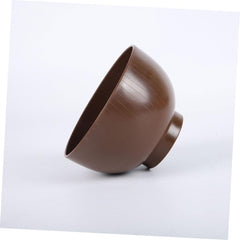 STOBAZA Japanese Style Wooden Soup Bowl Set Unbreakable Miso and Rice Bowl Small Size Dishwasher Safe for Noodles and Kitchen Use