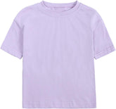 Toddler Kids Girls Boys Tee Shirts Little Girls Clothes Solid Color Short Sleeve Top T-Shirt Fashion Summer Tees