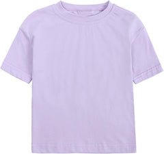 Toddler Kids Girls Boys Tee Shirts Little Girls Clothes Solid Color Short Sleeve Top T-Shirt Fashion Summer Tees