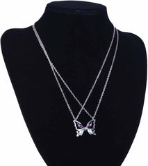 Elegant Butterfly Pendant 925 Sterling Silver Necklace for Women, Zirconia Inlaid Tassel Design, Hypoallergenic, Versatile Wear for Daily & Vacation