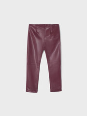 Mayoral Synthetic Leather Leggings for Girls BlackBerry