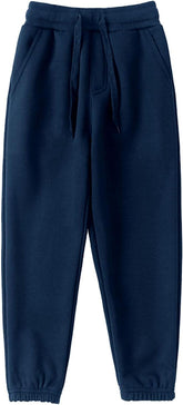 Boys Girls Fashion Solid Color Sweatpants Unisex Sport Pants with Pockets Spring Autumn Fleece Active Pants