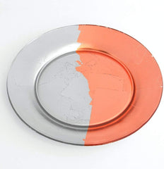 Red Pomegranate GILT EDGE Silver/Rose Gilded Dinner Plate, 10.5"