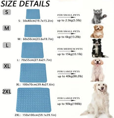 Extra Large Dog Cooling Mat - Self Cooling Pet Pad for Large & Small Dogs & Cats - Durable, Machine Washable Blanket for Sofa, Bed, Floor - Summer Ice Pad Indoor/Outdoor Use f(Dark Grey,L 70x55cm)