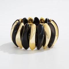 Gold Bangle Bracelets Resin Dyed Wide Face Cuff Bold Fashion Jewelry Stylish Layered Wristwear