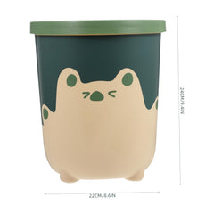 Ciieeo 1pc Lovely Bear Pattern Waste Storage Bin Plastic Trash Can for Office Home Hotel Convenient Open Design for Easy Disposal Versatile Use Living Room Kitchen Bathroom