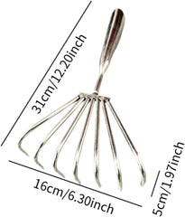 Claw Rake Hand Rake,Easy to Use,Lightweight Portable Seafood Shell Digger Tool Clam Tool for Digging Loosening Leaves, 7 Tooth 5cm