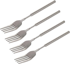 Extendable Fork, 8.7 to 25.4 Inch Long Handle Fork, Extra Long Fork, Telescopic BBQ Fork, Stainless Steel Dinner Fork, Fruit Dessert Fork Long Handle Cutlery Stainless Steel Tableware(1pcs)