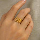 Gold Plated Letter Ring for Women,Personalized Alphabet Jewelry,Fashion Stackable Ring for Casual Wear