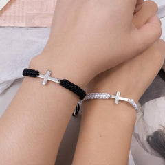 Cross Friendship Bracelet Adjustable Braided Rope Jesus Christian Cross Bracelets Couple String Lucky Strand Wristband