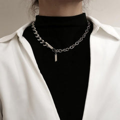 Fashion Simple Chunky Chain OT buckle Necklace Silver Choker Necklace Jewelry for Men Women