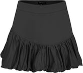 Women Bubble Mini Skirts Balloon High Waist Ruffle Hem Summer Puffy Cute A-Line Sexy Y2K Skirt