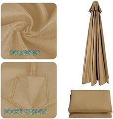 6.5/8/9/10FT Market Parasol Replacement Top Cover, Cantilever Parasol Canopy, Table Umbrella Replacement Fabric For Outdoor Patio Garden