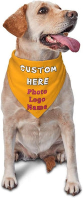 Custom Pet Scarf Dog Bandana, Personalized Triangle Bib Suitable for Pets Add Your Own Photo Logo Text, Navy