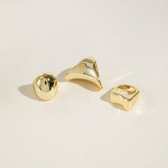 Crystal-Clear Irregular Ring Set, Contemporary Minimalist Design, Sophisticated Hand Jewelry