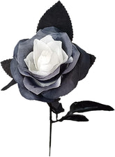 Artificial Black Rose Flower Branch, Simulation Silk Flower Fake Plants for Halloween Wedding Birthday Party Dining Table Centerpiece DIY Flower Arrangement Decoration(1pcs)