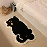 Cute Novelty Black Cat Bath Mat Bath Rug Area Rug Water Absorption Non Slip Mat Rug for Bedroom Bathroom Toilet Floors Kitchen