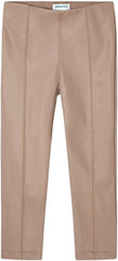 Mayoral Synthetic Leather Leggings for Girls Mocha