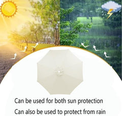 Umbrella Replacement Canopy 7ft 9ft 10ft, Universal Patio Umbrella Cover, Replacement Parasol Canopy for 6 Ribs 8 Ribs, Waterproof(Khaki,10ft 6Ribs)