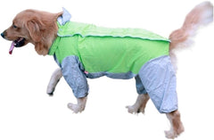 Doggy Dog Raincoat for Dogs Dog Rain Jacket Windbreaker Hooded Foldable Waterproof Windproof Resistant Rain Coat for Dogs(3X-Large,Yellow Gray)