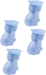 TEP Waterproof Dog Rain Boots 4 Pcs Slip Outdoor PET Shoes for Rainy Weather Cold Protection and Comfortable Fit