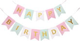 uxcell Birthday Bunting Banner, 6.7 Inch Birthday Sign Birthday Party Decorations Supplies for Women, Multi Color