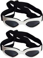 Angoily 2pcs Pet for Dogs and Cats Uv Protective Sunglasses Straps for Comfort and Ventilated Design for Outdoor Activities White