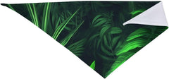 Green Tropical Jungle Plant Dog Bandana Pet Scarf Accessories for Small Medium Dogs Cats Photo Prop, Triangle Pet Bandanas Adjustable Puppy Bib Washable Dog Kerchief Puppy Neckerchief