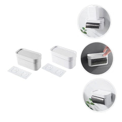 2pcs Wall-Mounted Bag Storage Box No Trace Easy Install Storage Bin for Kitchen Bathroom