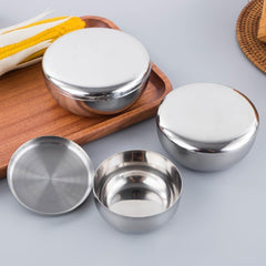 Generic Korean Stainless Steel Rice Bowl with Lid Multi-Purpose Insulated Soup Bowls Snacks Bowls Anti Drop Bowl for Kitchen Restaurant(S), AM17CD0KNWBUS