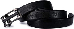 MOSASAURUS Men Genuine Leather Ratchet Dress Belt with 2 Automatic Buckle Classic Casual Stitched Belt Gift Box