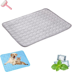 Furry Basics Dog Cooling Mat,Summer Indoor Dog Cooling Pad,Thickened Anti Scratch Self Cool Ice Silk Pad for Cats,Washable Non Slip Pet Bed Blanket (Pink, 30 * 40cm/11.8 * 15.7inch)