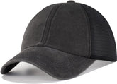Distressed Soft Trucker Hat - M/L/XL/XXL Unstructured Vinatge Washed Snapback Baseball Cap for Men Women