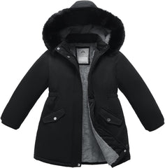 Girl's Long Coat Waterproof Winter Kids Outerwear Warm Parka Puffer Jacket with Hood