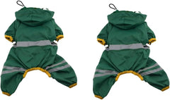 DOITOOL 3pcs PVC Dog Raincoat Breathable Pet Rain Jacket for Small to Dogs and Puppies Dark Green Single-Layer Design Comfortable Fit Elastic Legs and Cuffs