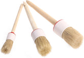 4pcs Ergonomic Wooden Handle Bristle Brush Round Brush for BBQ Griddle Painting Chalk for Boys and Girls