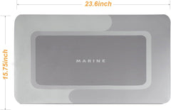 Bathroom Rugs Non Slip Washable - Slim Bath Mat Fit Under Door, Water Resistant Bathroom Rug -Absorbent Bath Mats for Safety and Comfort, Quick Dry, Stain Resistant 15.7 x 23.6 in Navy Blue