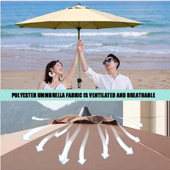 6.5/8/9/10FT Market Parasol Replacement Top Cover, Cantilever Parasol Canopy, Table Umbrella Replacement Fabric For Outdoor Patio Garden