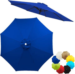 6.5ft 7.5ft 9ft 10ft Outdoor Umbrella Replacement Canopy Cloth, Umbrella Top Canopy Replacement For Patio Market Table Garden Pool 6/8 Ribs