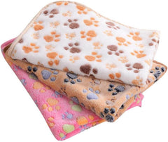 Dog Blanket Soft Coral Fleece Paw Print Pet Bed Blankets Bath Towels 40x60CM 5PCS, pet Blanket/5962