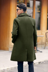 Makkrom Mens Double Breasted Trench Coat Casual Lapel Collar Business Winter Long Overcoats