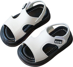 Children's Summer Sandals Solid Color Soft Soled Casual Boys Girls Sandals Rubber Sole PU Toddler Cloud Outdoor Shoes