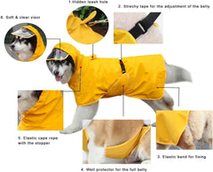 Dogs Doggy Dog Raincoat Hooded Jackets Windbreaker Dog Rain Jacket Foldable Resistant Rain Coat for Dogs for Medium Dogs(Dinosaur,5X-Large)