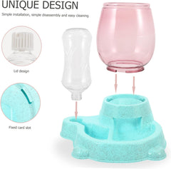 BESPORTBLE Automatic Cat Water Dispenser Non-Spill PET Bowl 2-in-1 Cat Food and Water Feeder Flip Design Practical Automatic PET Waterer