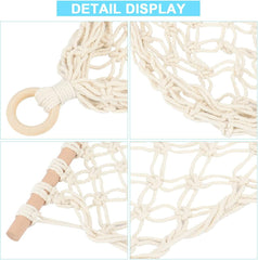 2 Pack Hanging Fruit Hammock Under Cabinet Hanging Basket Includes Hooks - Macrame Bohemian Hanging Banana Vegetable Hammocks Kitchen Storage Counter Space Saving Decoration at Home, Boat, Rv(Style A)