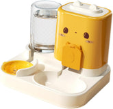 Gravity Cat Feeder 2 in 1 Automatic Pet Feeder Removable Portable Convenient Drinking Cats Feeder Pet Feeding Bowl for Small Animals Puppy, Pink