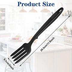 11 Inch Silicone Flexible Cooking Fork, Heat Resistant Nonstick Blending Fork, Dishwasher Safe, Kitchen Stir Mix Mash (Blue)
