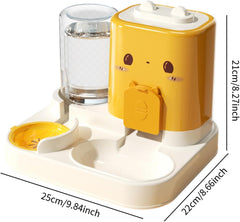 Gravity Cat Feeder 2 in 1 Automatic Pet Feeder Removable Portable Convenient Drinking Cats Feeder Pet Feeding Bowl for Small Animals Puppy, Pink