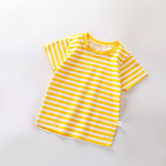 Boys Girls Casual Summer Short Sleeve Tops Stripe Tees Shirts Juniors Trendy Loose Fit Tshirt Blouses for Teen