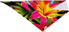 Hawaiian Colorful Flower Dog Bandana Pet Scarf Accessories for Small Medium Dogs Cats Photo Prop, Triangle Pet Bandanas Adjustable Puppy Bib Washable Dog Kerchief Puppy Neckerchief